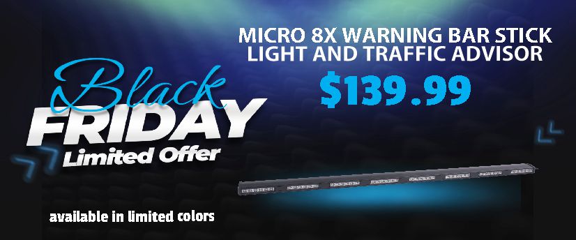 Black friday SALE MICRO 8X WARNING BAR STICK LIGHT AND TRAFFIC ADVISOR